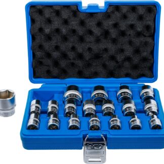 BGS technic Socket Set, Hexagon, 12.5 mm (1/2") Drive, 8 - 32 mm, 19 pcs.