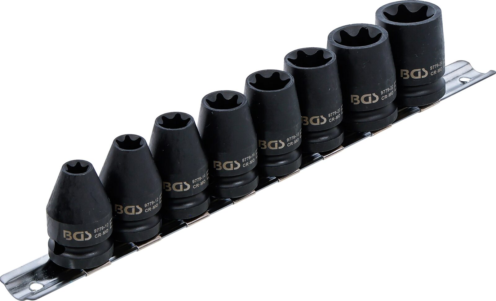 BGS technic Impact Socket Set E-Star, 12.5 mm (1/2") Drive, E10 - E24 mm, 8 pcs. - Pilt 2