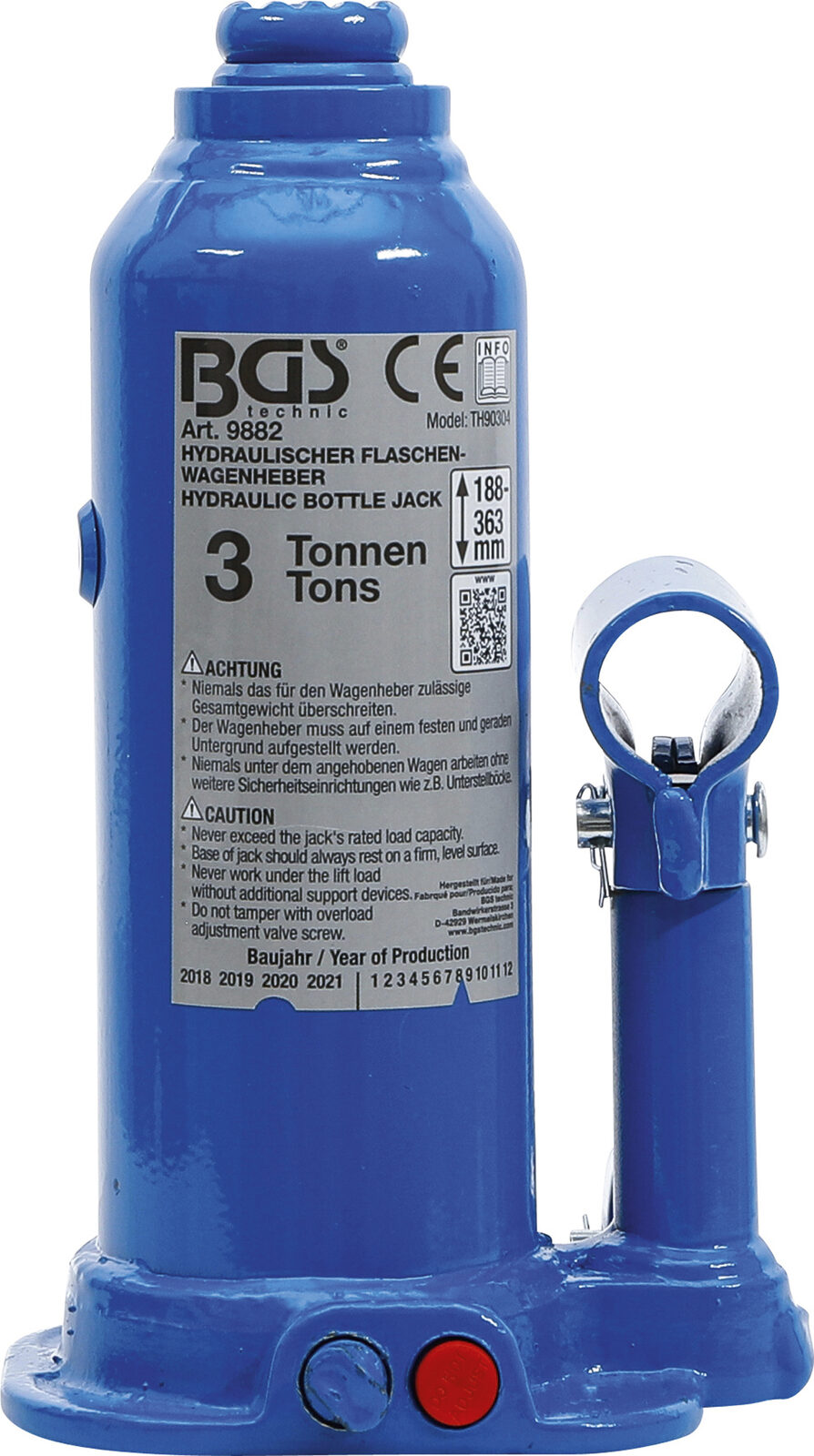 BGS technic Hydraulic Bottle Jack, 3 t - Pilt 3
