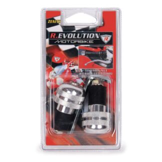 R.Evolution Motorbike Pair of "Zenith" Handlebar End Weights Silver