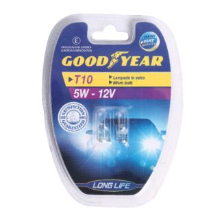 Good Year 2 T10 Bulbs 12V 5W in Double Blister Pack