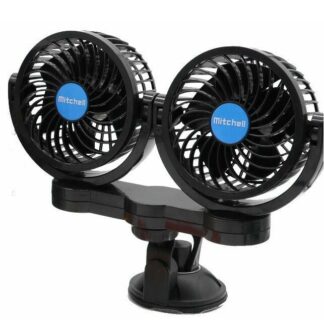 Carcommerce CAR FAN -TURBO x 2 - 12V 4" - with suction cup