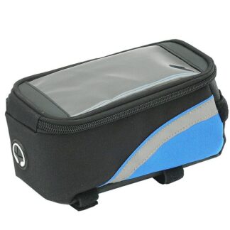 Carcommerce Bicycle bag with a smartphone case - black/blue