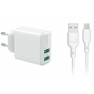 Carcommerce 2 x USB 2,4A FAST CHARGER + cable Iphon 1M 2,4A