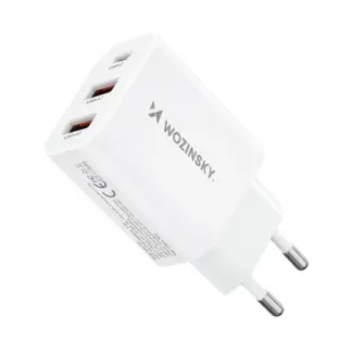 Wozinsky CWCUCW 30W USB-C / 2 x USB-A Wall Charger - White