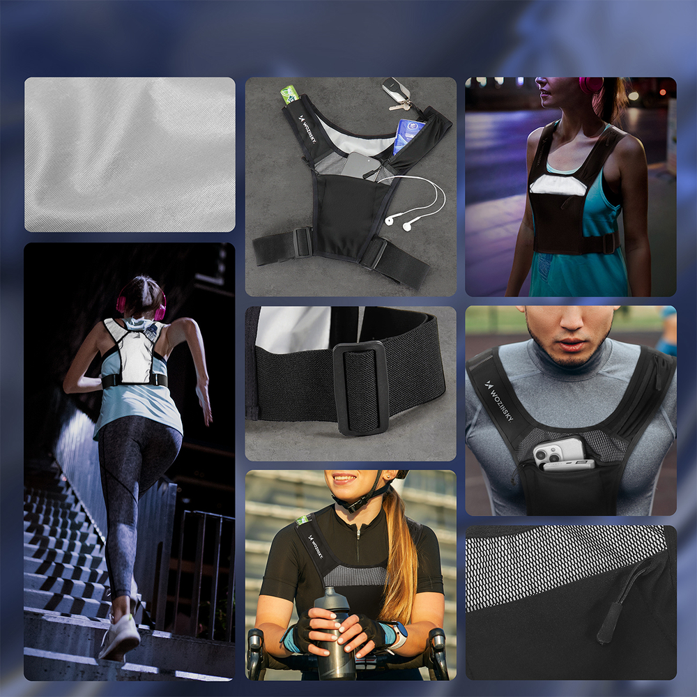 Wozinsky WKDB1 Reflective Running Vest - Black - Image 3