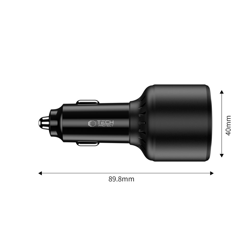 CC04 3-port PD175W car charger - black - Image 3