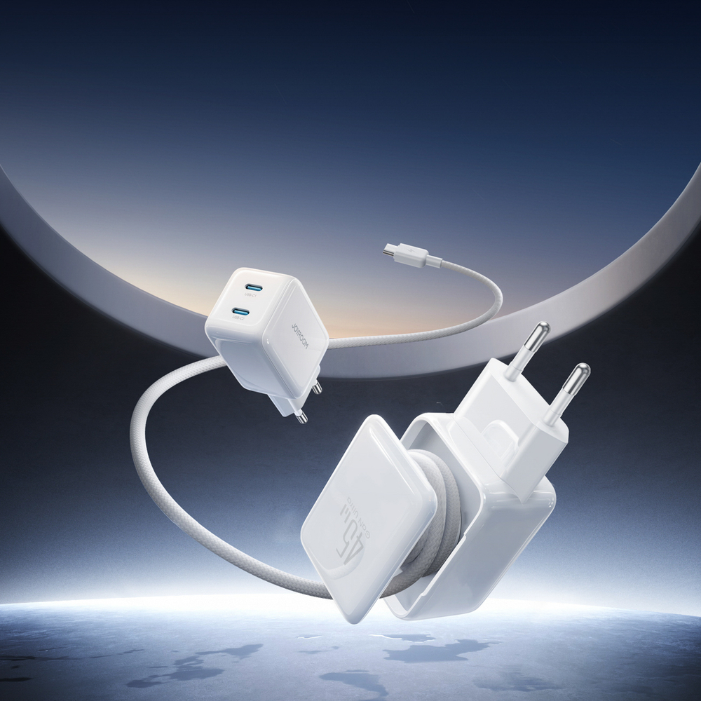 Joyroom JR-TCL05 45W GaN Wall Charger with Cable Organizer - White - Image 3