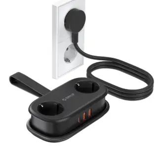 Orico AP3 20W GaN 5in1 Power Strip 2x AC + 2x USB-A + 1x USB-C - Black