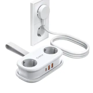 Orico AP3 20W GaN 5in1 Power Strip 2x AC + 2x USB-A + 1x USB-C - White