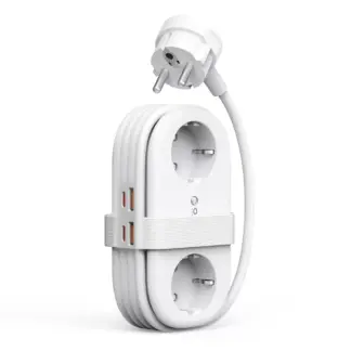 Orico AP3 65W GaN 6in1 Power Strip 2x AC + 2x USB-A + 2x USB-C - White