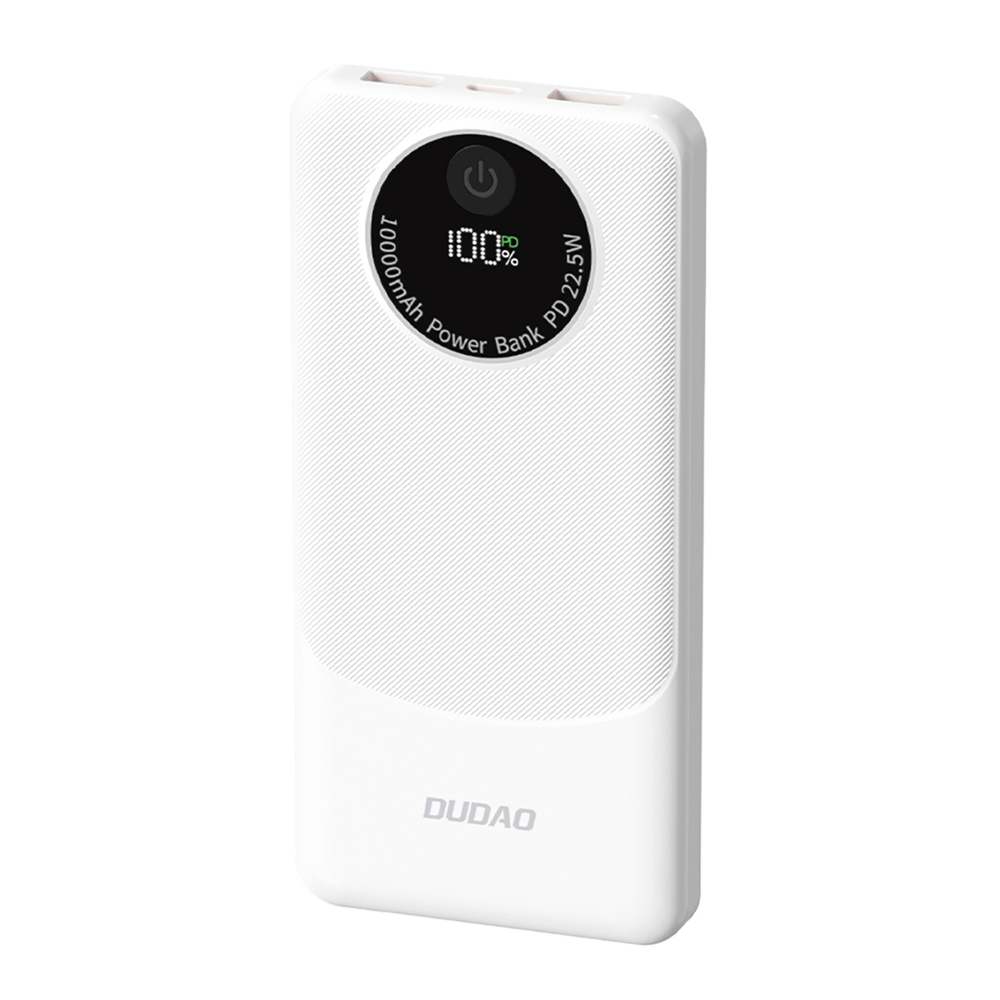 Powerbank Dudao K12 10000mAh PD22.5W USB-A, USB-C - white