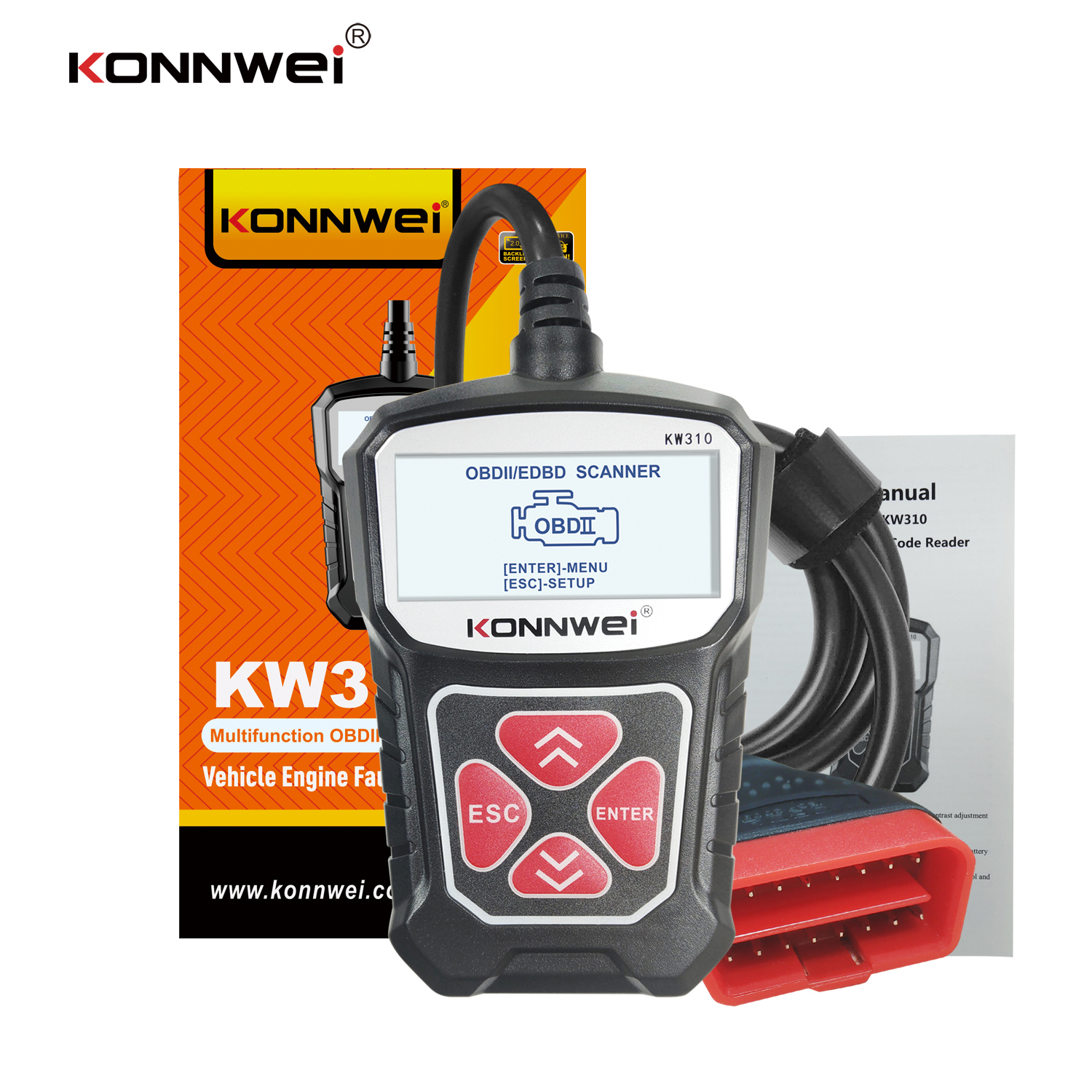 KONNWEI KW310 OBDII Diagnostic Scanner Vehicle Engine Diagnosis Code Reader - Image 2