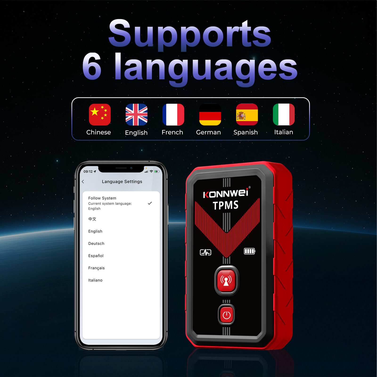 KONNWEI TK100 TPMSLINK APP Tire Pressure Sensor Programming Tool — изображение 2