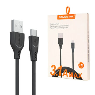 Somostel USB Cable - Type-C 3.1A 30W 3m Quick Charge QC3.0 Black SMS-BT03