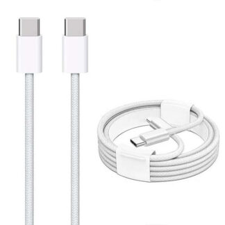 Economy USB PD Cable Type-C - Type-C 3A 60W 1m White braid