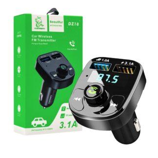 Denmen fm bluetooth transmitter 2XUSB + TYPE-C 2.4A Black DZ18