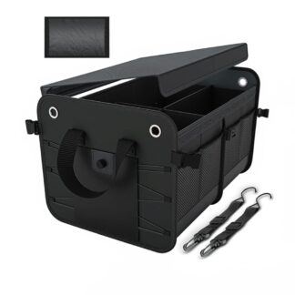Trusty foldable car trunk organizer, black