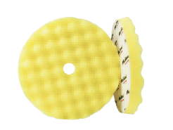 Maxshine Yellow Wave Foam Polishing Pad – Yellow Foam With white Velcro