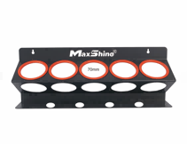 Maxshine Spray Bottle and Compound Holder - Wall Mounted 5 Hole -For 16oz bottle only – Black with Red rubber