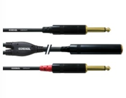 Cordial CFY 0.3 KPP audio cable 0.3 m 2 x 6.35mm 6.35mm Black