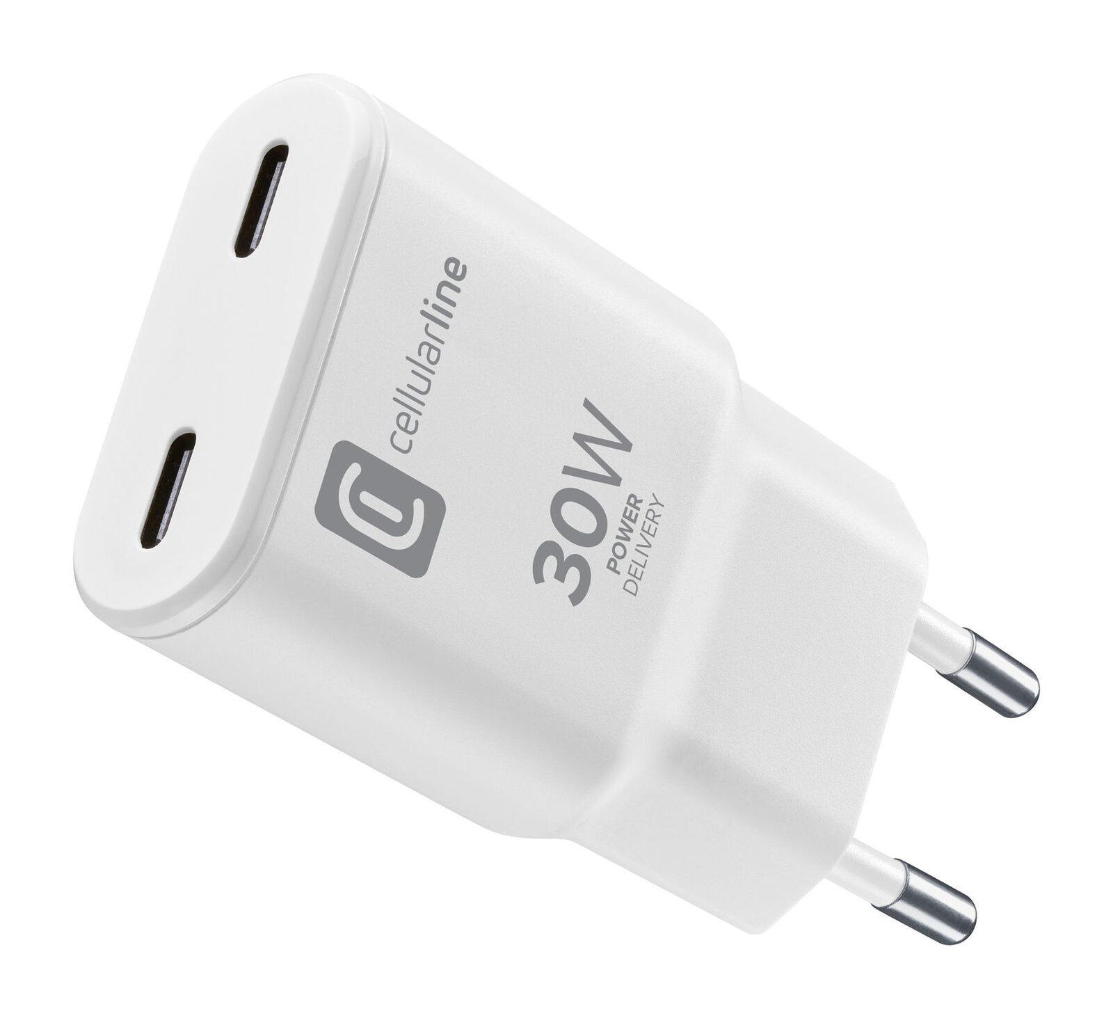 Cellularline GAN Wall Charger 2xUSB-C 30W PD