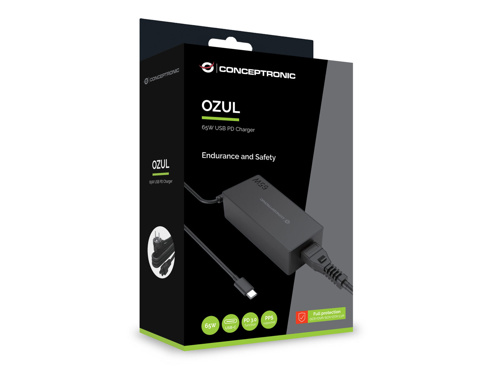 Conceptronic OZUL09BE 65W USB PD Charger - Image 3