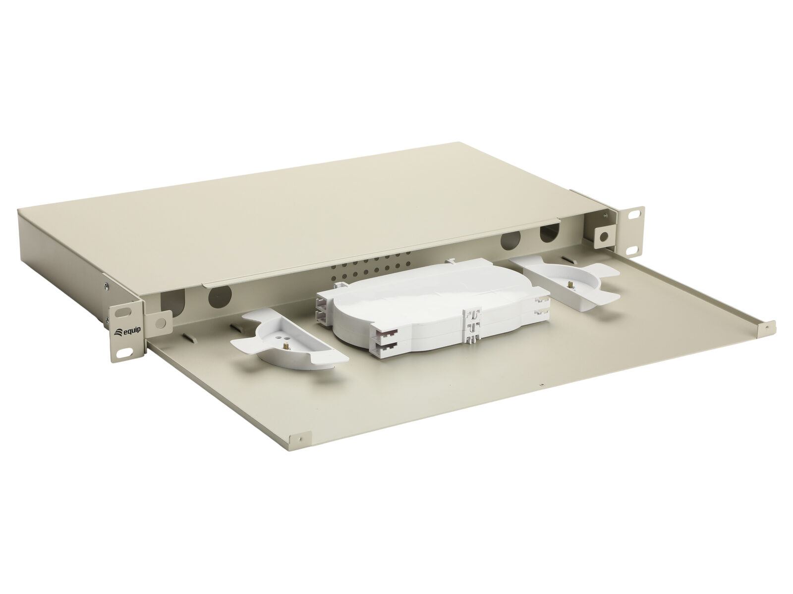 Equip 19" Fiber Optic Space Box, 1U, without front panel, Grey - Image 2