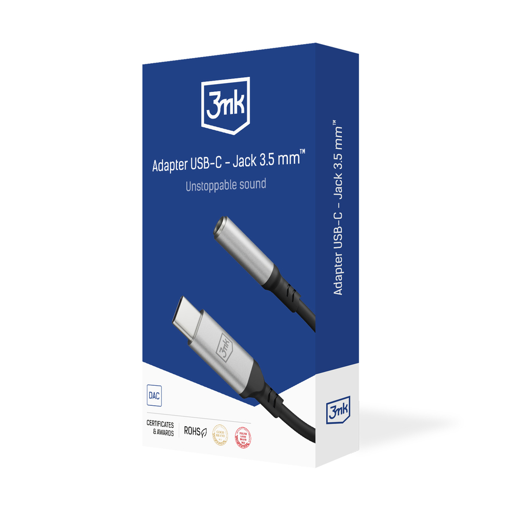 3mk USB-C adapter - 3.5 mm minijack - silver - Image 2