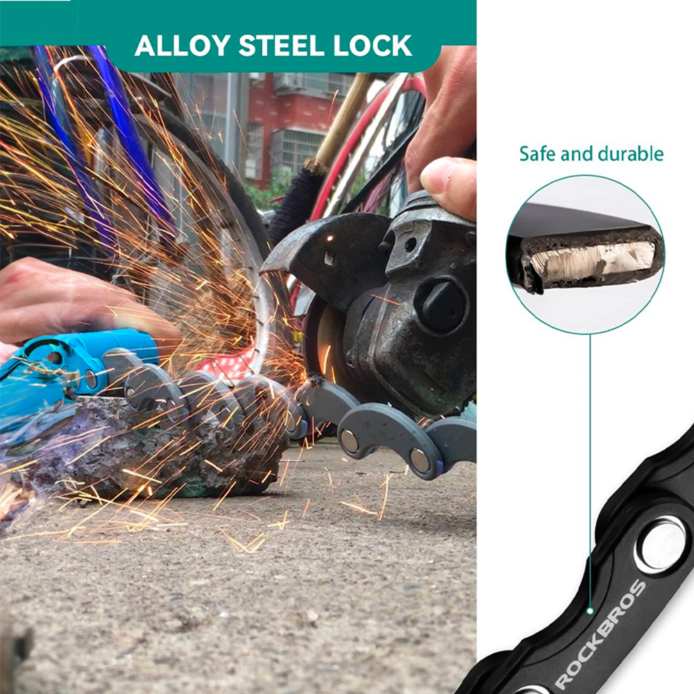 Rockbros WD795 foldable bicycle lock - black - Image 2