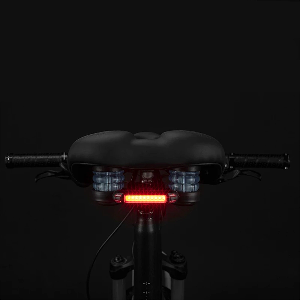 Rockbros 38218916002 MTB bicycle saddle + lamp - black - Image 3