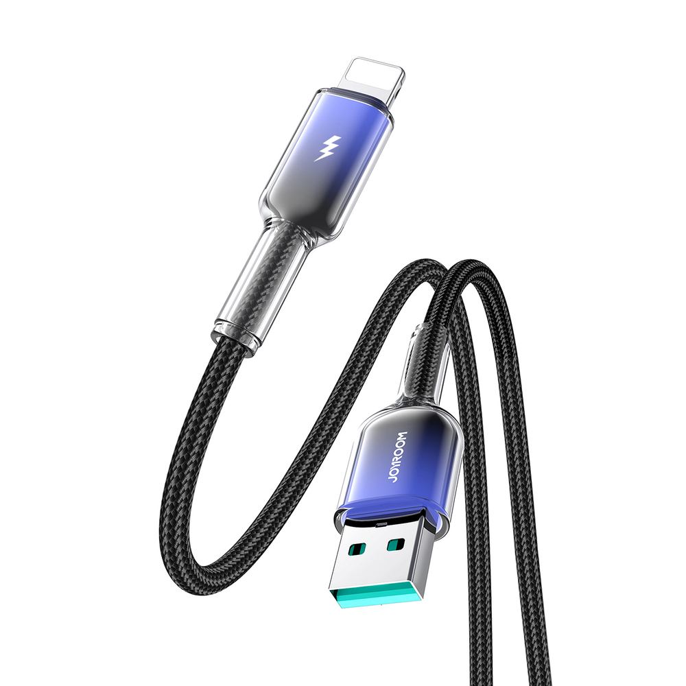 Joyroom S-A42 Crystal-Clear Series 3A USB-A - Lightning cable 1.2m - black - Image 3
