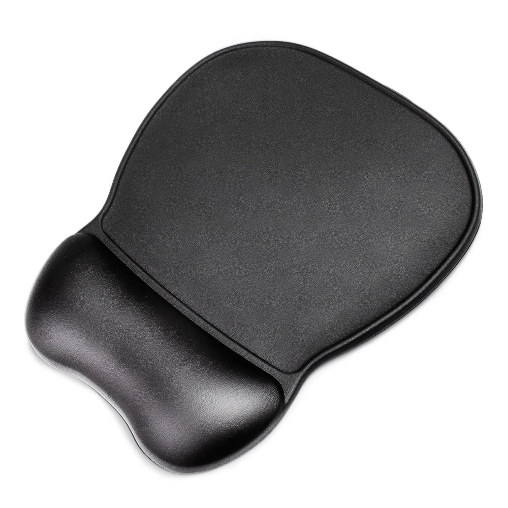 Ergonomic Mouse Pad and Wrist Rest Gel Eco Leather Large Anti-Slip - Black