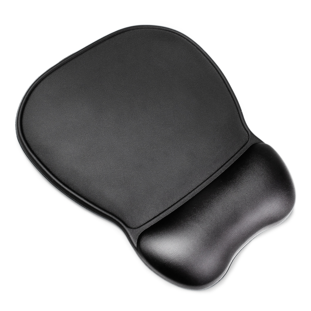Ergonomic Mouse Pad and Wrist Rest Gel Eco Leather Large Anti-Slip - Black - Image 2