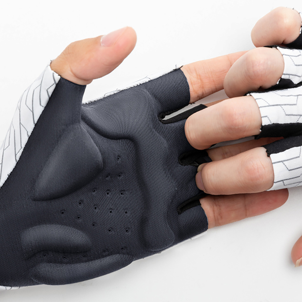 Rockbros MTB cycling gloves size: M - white and black - Image 3