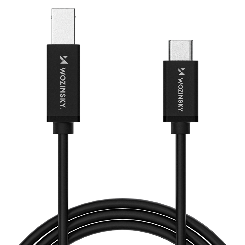 Wozinsky WKDDY2S USB-B - USB-C Cable 2m - Black - Pilt 2