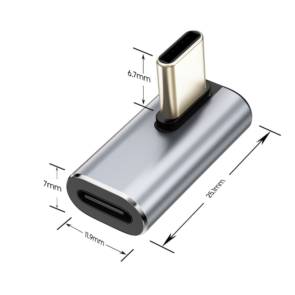 Tech-Protect Ultraboost AA03 USB-C Angled Adapter - Gray - Image 2