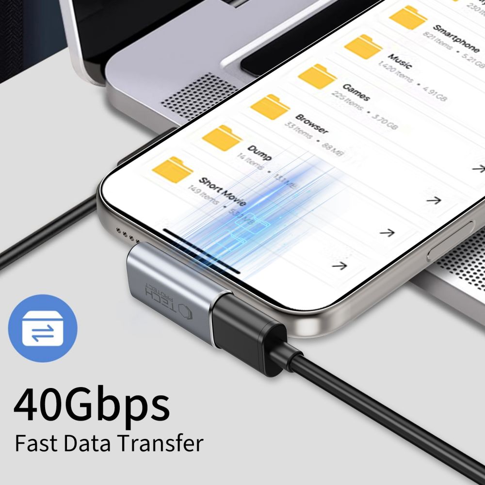 Tech-Protect Ultraboost AA03 USB-C Angled Adapter - Gray - Image 3