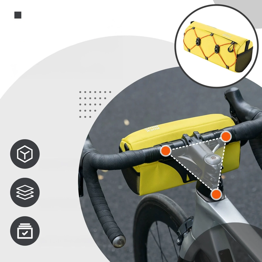 Rockbros 30110054006 Handlebar Bicycle Bag 2.2L - Yellow - Pilt 3