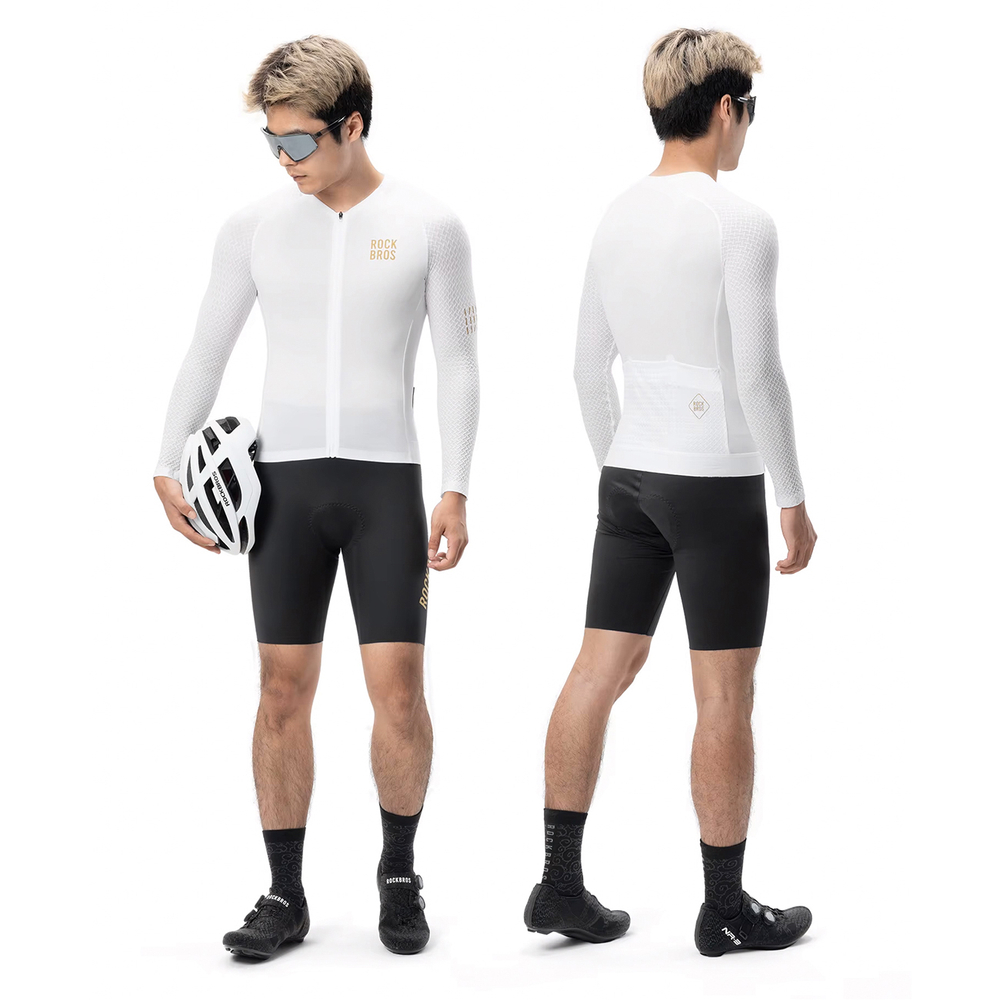Rockbros YDCX008 Diamond Long Sleeve Cycling Jersey Size M - White - Image 3