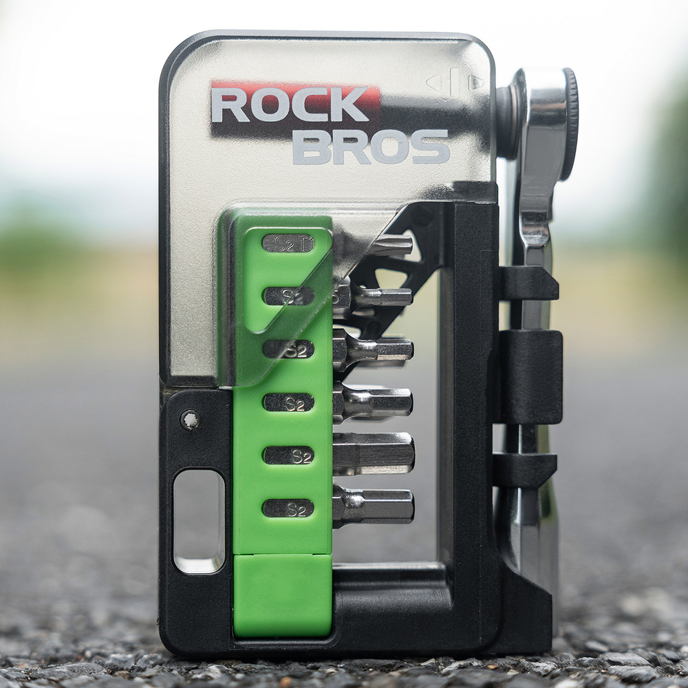 Rockbros Bike Tool Set with Mini Ratchet and Bits - Translucent Green - Pilt 3