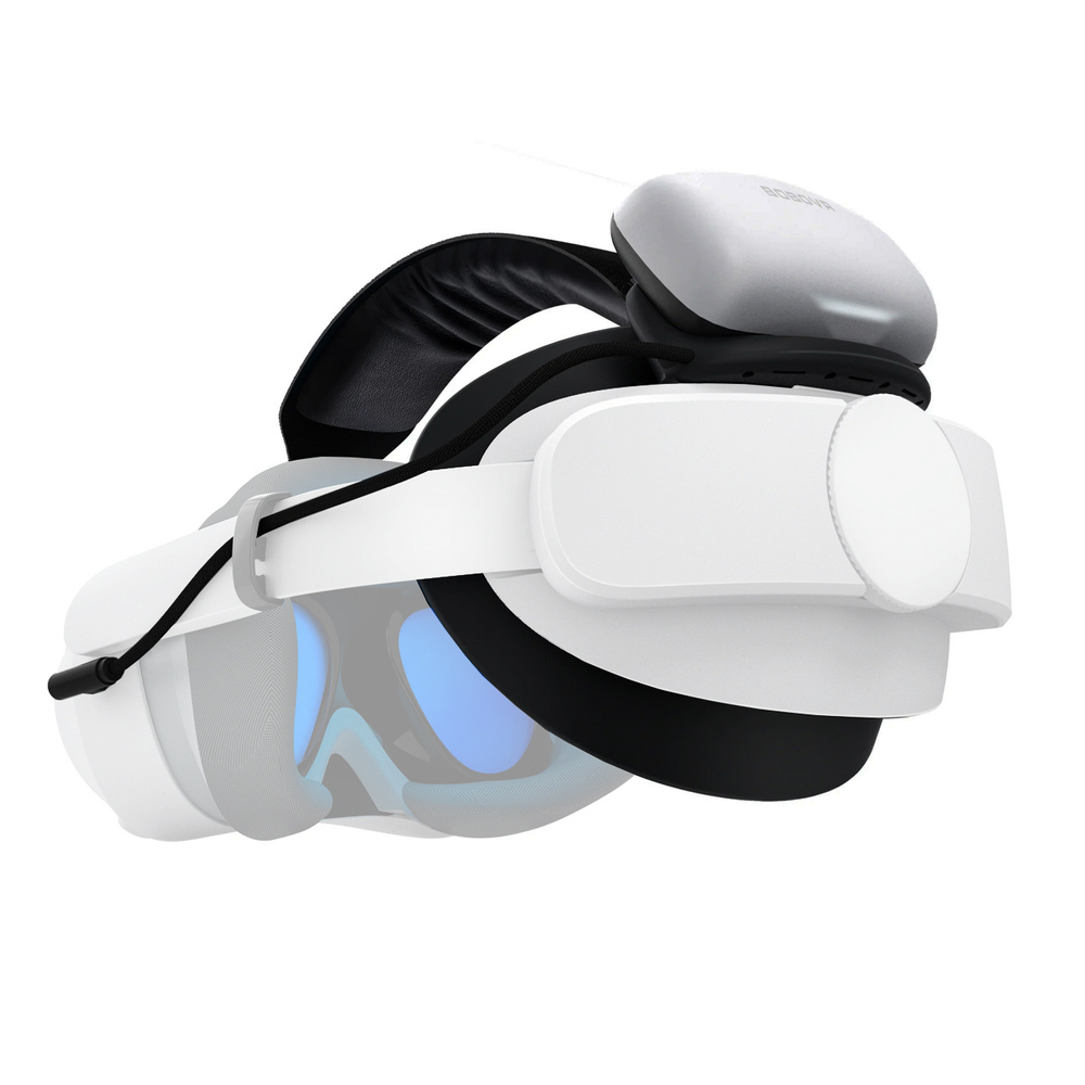 BoboVR P4U Head Strap with Battery for PICO 4 Ultra and Ultra Enterprise - White and Black