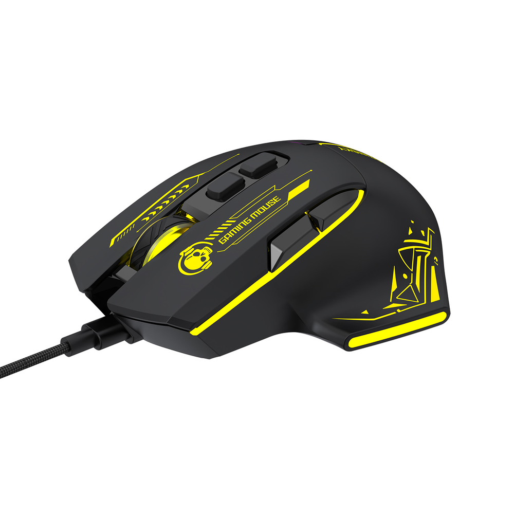 Wozinsky WMGK-1181W Wired Optical Gaming Mouse 7200 DPI with Backlight - Black and Yellow - Image 2