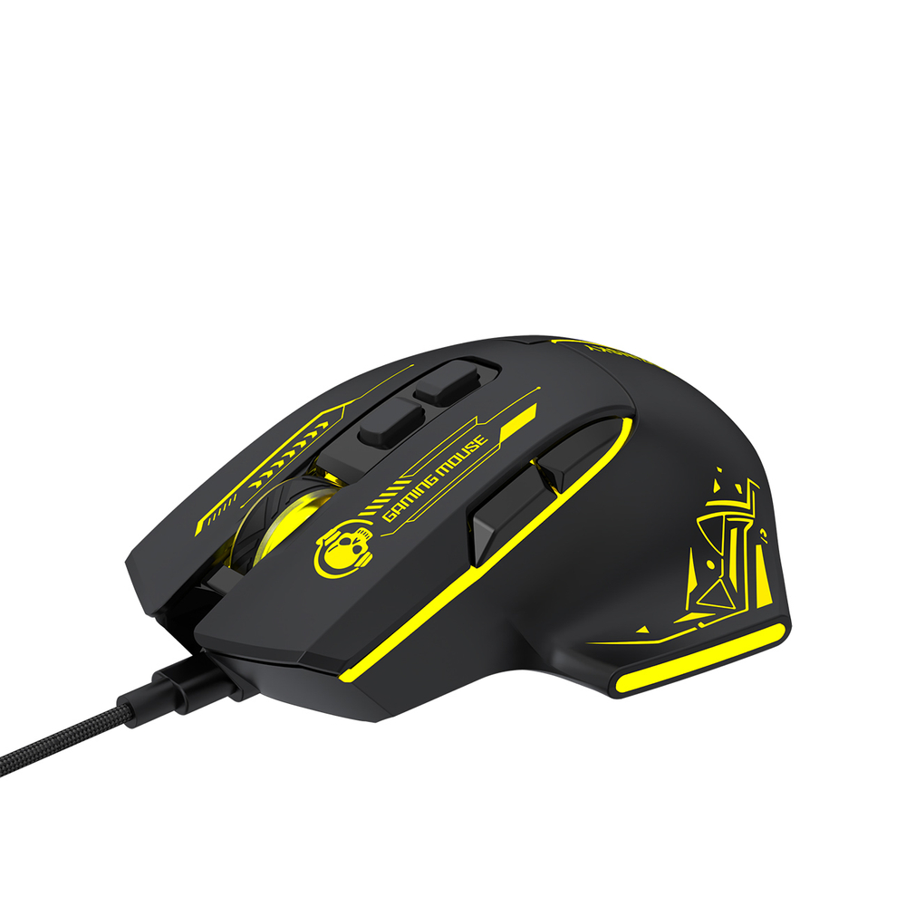 Wozinsky WMGK-1181W Wired Optical Gaming Mouse 7200 DPI with Backlight - Black and Yellow - Image 3