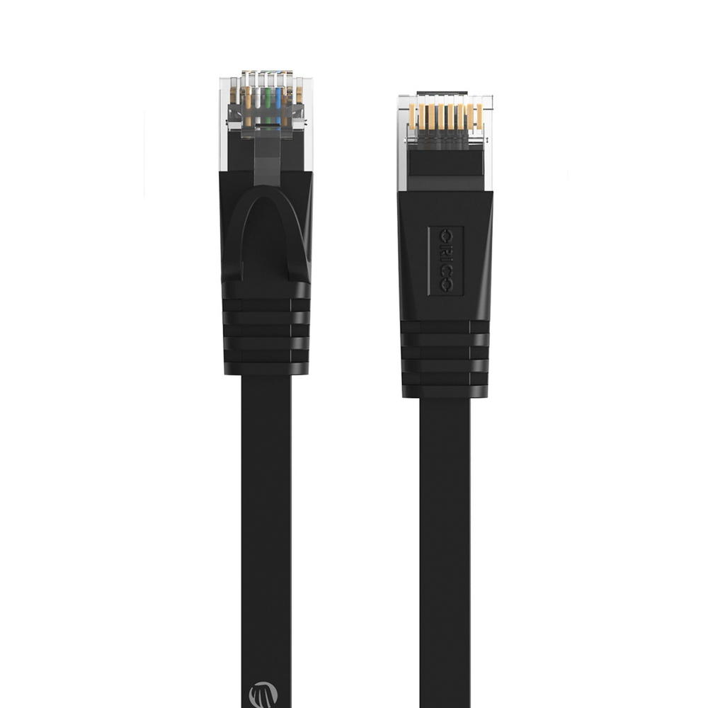 Orico PUG-C6B CAT6 1000Mbps RJ45 Ethernet Network Cable, Internet LAN Flat, 1m - Black - Image 2