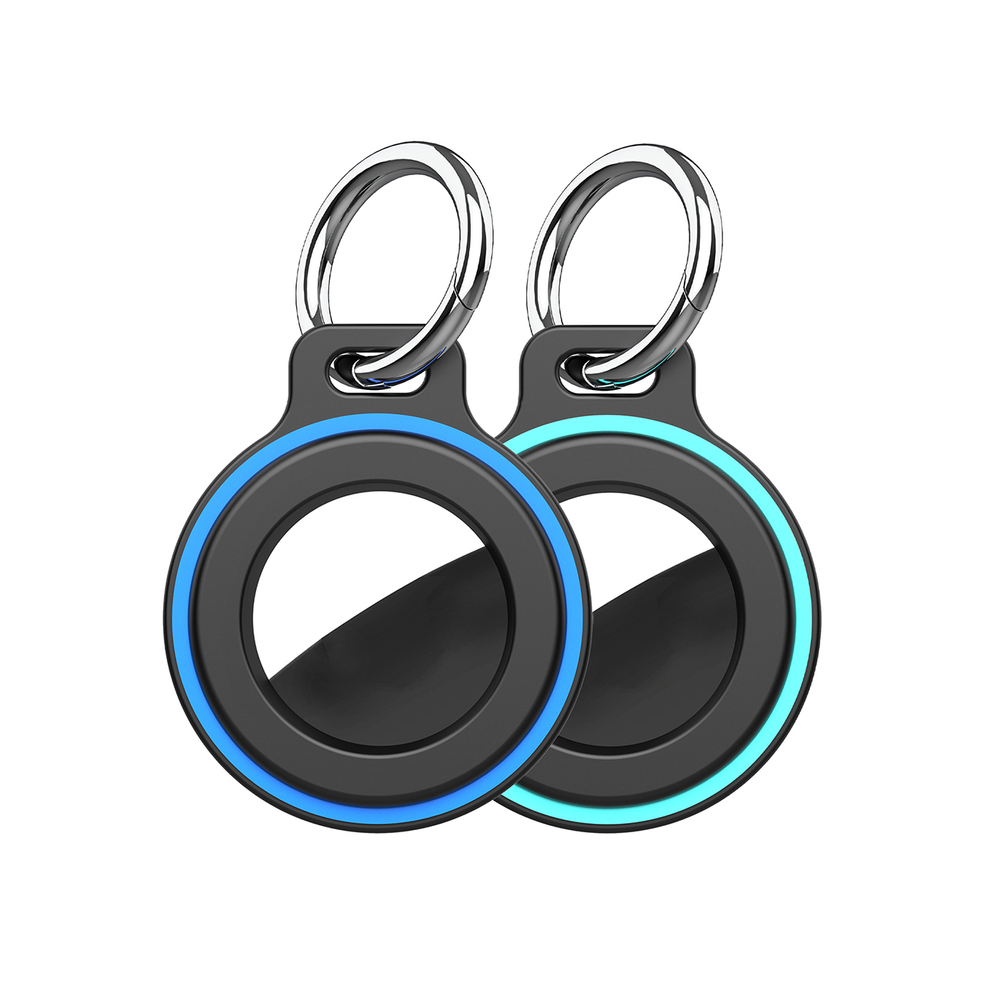 Airtag case with spring buckle, set of 2 - black