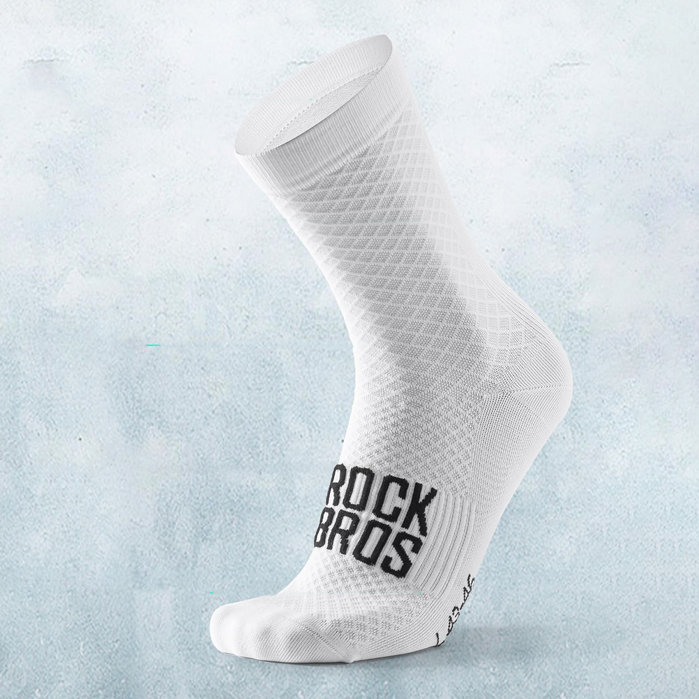 Rockbros 49210016001 ROAD TO SKY Cycling Socks 36-38 cm - White - Image 3