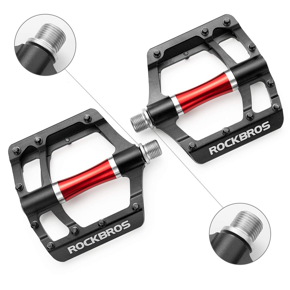 Rockbros 2020-12CBK Platform Aluminum Bicycle Pedals - Black - Pilt 3