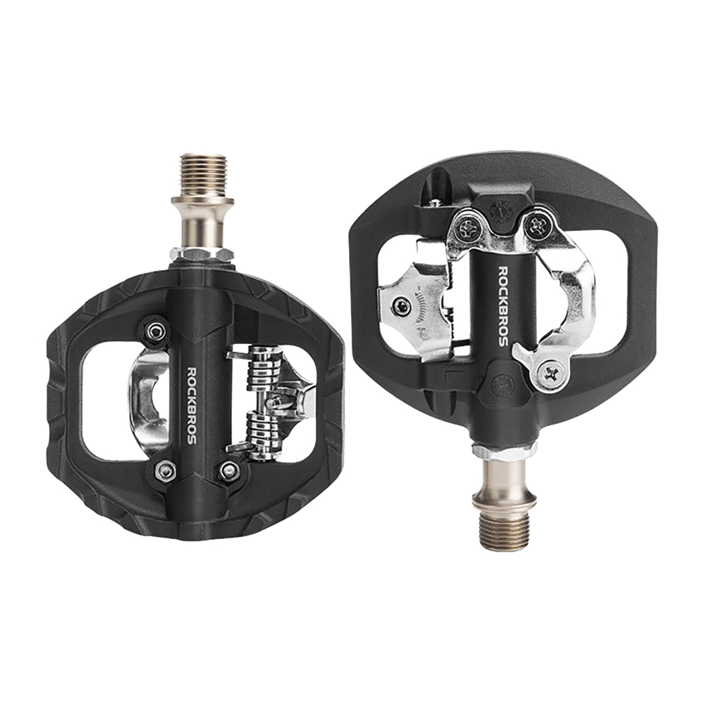 Rockbros M108 Nylon Half-Lock Double-Sided Bicycle Pedals - Black