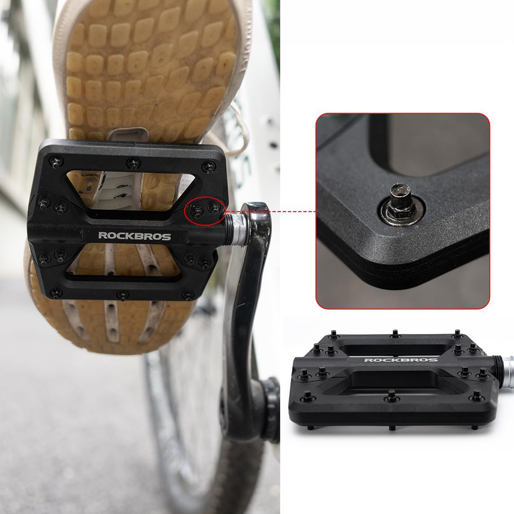 Rockbros 2022-12A Nylon Bicycle Pedals - Black - Pilt 3